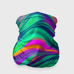 Бандана-труба Градиентные цветные волны, цвет: 3D-принт