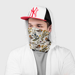 Бандана-труба Птицы малиновки и зверобой, цвет: 3D-принт — фото 2