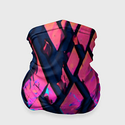 Бандана-труба Розово-голубые соты и разломы, цвет: 3D-принт