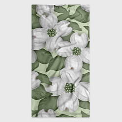 Бандана-труба Белые цветочкм, цвет: 3D-принт — фото 2
