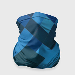 Бандана-труба Синий прямоугольный паттерн, цвет: 3D-принт