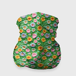 Бандана-труба Объемные текстурные цветочки, цвет: 3D-принт