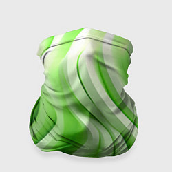 Бандана-труба Белые и зеленый волны, цвет: 3D-принт
