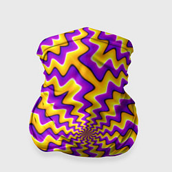 Бандана-труба Желто-фиолетовая иллюзия вращения, цвет: 3D-принт