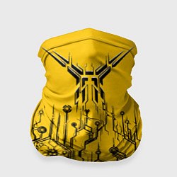 Бандана-труба Киберпанк Yellow-Black, цвет: 3D-принт
