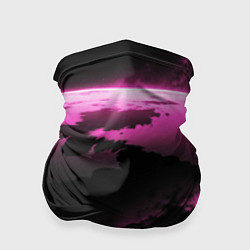 Бандана-труба Сай фай пейзаж в черно розовых тонах, цвет: 3D-принт