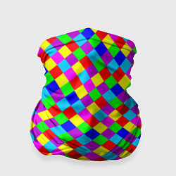 Бандана-труба Разноцветные искривленные маленькие квадраты, цвет: 3D-принт
