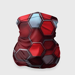 Бандана-труба Cyber hexagon red, цвет: 3D-принт