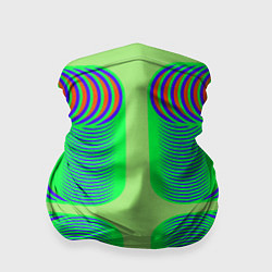 Бандана-труба Дуги на зеленом фоне, цвет: 3D-принт