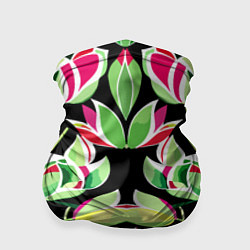 Бандана-труба Зеркальный паттерн из тюльпанов - мода, цвет: 3D-принт