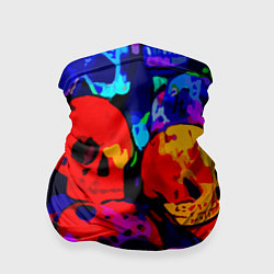 Бандана-труба Паттерн из черепов - поп-арт - мода, цвет: 3D-принт