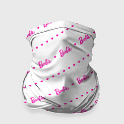 Бандана-труба Барби паттерн - логотип и сердечки, цвет: 3D-принт