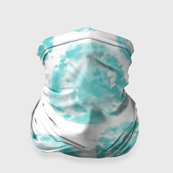 Бандана-труба Акварельные голубые био формы, цвет: 3D-принт