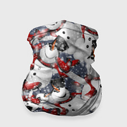 Бандана-труба Зимний паттерн со снеговиками, цвет: 3D-принт