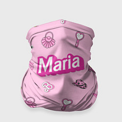 Бандана-труба Имя Мария в стиле барби - розовый паттерн аксессуа, цвет: 3D-принт