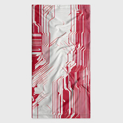 Бандана-труба Красные линии на белом фоне киберпанк, цвет: 3D-принт — фото 2
