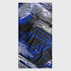 Бандана-труба Киберпанк линии белые и синие, цвет: 3D-принт — фото 2