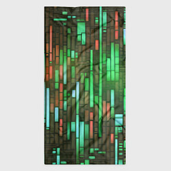 Бандана-труба Неоновые полосы зелёные, цвет: 3D-принт — фото 2
