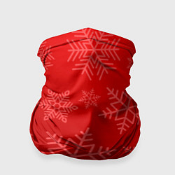 Бандана-труба Красные снежинки, цвет: 3D-принт