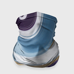 Бандана-труба Абстрактный волнистый узор фиолетовый с голубым, цвет: 3D-принт