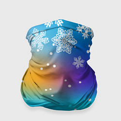 Бандана-труба Снегопад на Новый год, цвет: 3D-принт