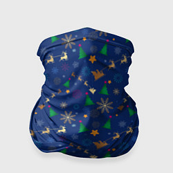 Бандана-труба Паттерн на новогоднюю тему, цвет: 3D-принт