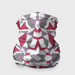 Бандана-труба Геометрический узор красно серый, цвет: 3D-принт