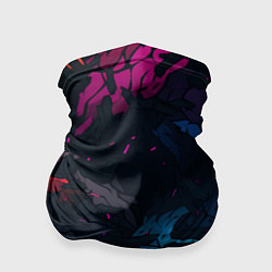 Бандана-труба Темная цветная абстракция пятнами, цвет: 3D-принт