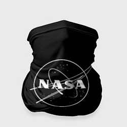 Бандана-труба NASA белое лого, цвет: 3D-принт