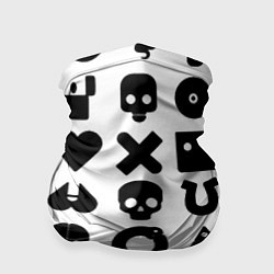 Бандана Love death robots pattern white