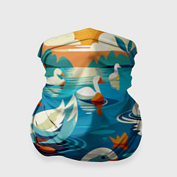 Бандана-труба Гуси лебеди вода, цвет: 3D-принт