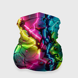 Бандана-труба Трещина - неон, цвет: 3D-принт