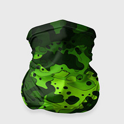 Бандана-труба Яркий неоновый зеленый камуфляж, цвет: 3D-принт