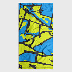 Бандана-труба Жёлто-голубая графика, цвет: 3D-принт — фото 2