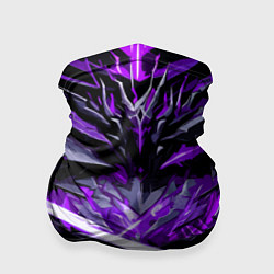 Бандана-труба Фиолетовый камень на чёрном фоне, цвет: 3D-принт