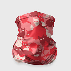 Бандана-труба Розовый кошачий комуфляж, цвет: 3D-принт