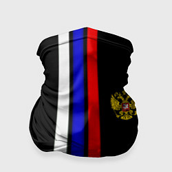 Бандана-труба Герб РФ триколор полосы, цвет: 3D-принт