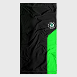 Бандана-труба Skoda pattern sport green, цвет: 3D-принт — фото 2