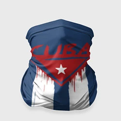 Бандана-труба Кубинский флаг на синем фоне, цвет: 3D-принт