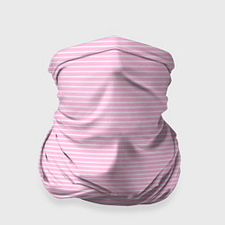 Бандана-труба Светлый розовый в белую полоску, цвет: 3D-принт