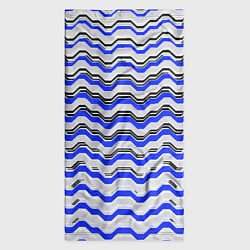 Бандана-труба Black and blue stripes on a white background, цвет: 3D-принт — фото 2