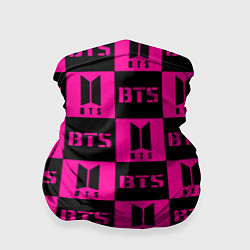 Бандана-труба BTS pattern pink logo, цвет: 3D-принт