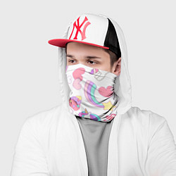 Бандана-труба Единорог мороженое радуга и звездочки, цвет: 3D-принт — фото 2