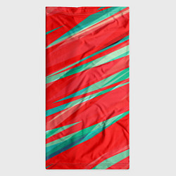 Бандана-труба Красный и бирюзовый абстрактный полосы, цвет: 3D-принт — фото 2