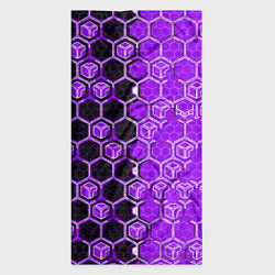 Бандана-труба Техно-киберпанк шестиугольники фиолетовый и чёрный, цвет: 3D-принт — фото 2