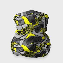 Бандана-труба Шестиугольная текстура желтого камуфляжа, цвет: 3D-принт