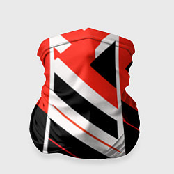 Бандана-труба Black and red stripes on a white background, цвет: 3D-принт