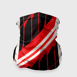 Бандана-труба Red and white lines on a black background, цвет: 3D-принт