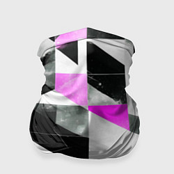 Бандана Black and pink abstraction on a white background