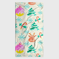 Бандана-труба Зимний новогодний узор, цвет: 3D-принт — фото 2